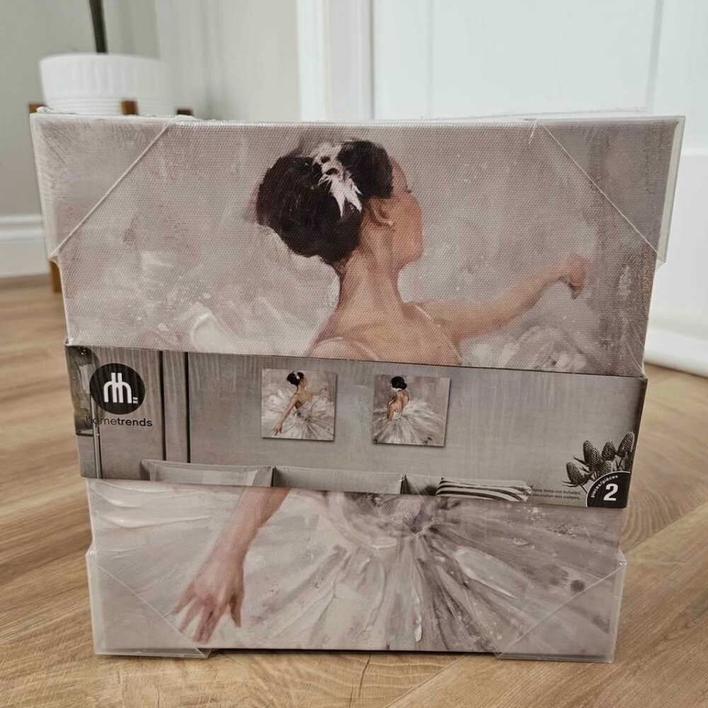 2-Piece Ballerina Canvas Wall Art Set Sealed Brand New